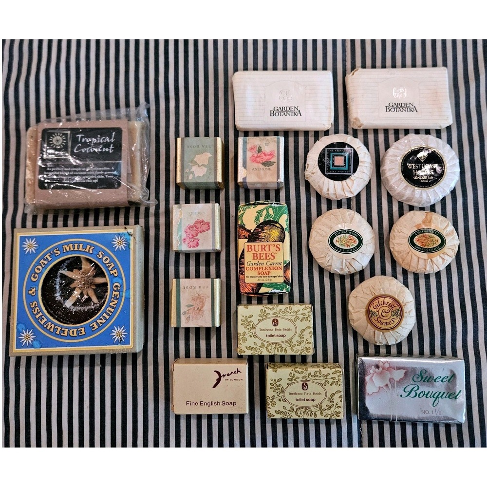 Vintage Hotel Soap Lot Collection - Discontinued Guest‎ Amenities & Vanity Decor